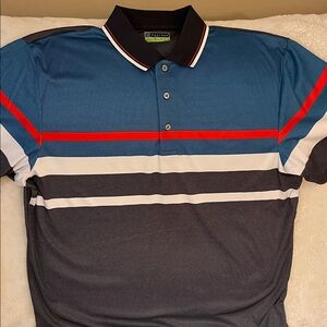 PGA Tour Pro Series Men's Polo in Blue, Gray, and Red XXL